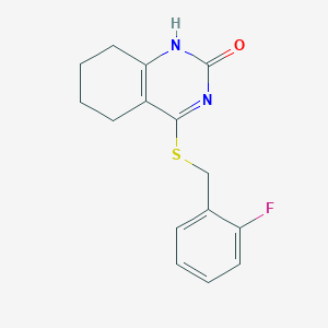 molecular formula C15H15FN2OS B2477001 4-((2-氟苯甲基)硫)-5,6,7,8-四氢喹唑啉-2(1H)-酮 CAS No. 898444-30-9