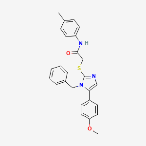 molecular formula C26H25N3O2S B2477009 2-((1-苄基-5-(4-甲氧基苯基)-1H-咪唑-2-基)硫代)-N-(对甲苯基)乙酰胺 CAS No. 1207056-48-1