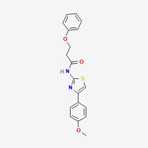 molecular formula C19H18N2O3S B2477010 N-[4-(4-methoxyphenyl)-1,3-thiazol-2-yl]-3-phenoxypropanamide CAS No. 361168-10-7