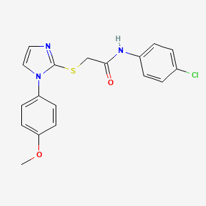 molecular formula C18H16ClN3O2S B2477032 N-(4-chlorophenyl)-2-{[1-(4-methoxyphenyl)-1H-imidazol-2-yl]sulfanyl}acetamide CAS No. 688336-04-1