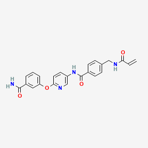 3-[5-[[4-[(Prop-2-enoylamino)methyl]benzoyl]amino]pyridin-2-yl]oxybenzamide