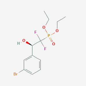 molecular formula C12H16BrF2O4P B2477047 Diethyl (2-(3-bromophenyl)-1,1-difluoro-2-hydroxyethyl)phosphonate CAS No. 1138782-93-0