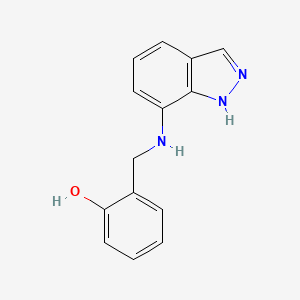 molecular formula C14H13N3O B2477053 2-[(1H-indazol-7-ylamino)methyl]phenol CAS No. 899366-68-8
