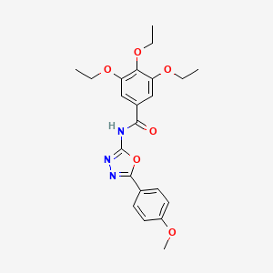 molecular formula C22H25N3O6 B2477061 3,4,5-triethoxy-N-[5-(4-methoxyphenyl)-1,3,4-oxadiazol-2-yl]benzamide CAS No. 941961-53-1