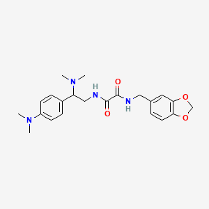 molecular formula C22H28N4O4 B2477062 N-[(2H-1,3-benzodioxol-5-yl)methyl]-N'-[2-(dimethylamino)-2-[4-(dimethylamino)phenyl]ethyl]ethanediamide CAS No. 923064-75-9