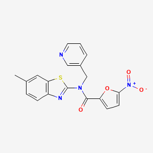 molecular formula C19H14N4O4S B2477069 N-(6-methylbenzo[d]thiazol-2-yl)-5-nitro-N-(pyridin-3-ylmethyl)furan-2-carboxamide CAS No. 895007-18-8