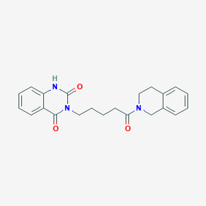 molecular formula C22H23N3O3 B2477074 3-(5-(3,4-dihydroisoquinolin-2(1H)-yl)-5-oxopentyl)quinazoline-2,4(1H,3H)-dione CAS No. 850780-95-9
