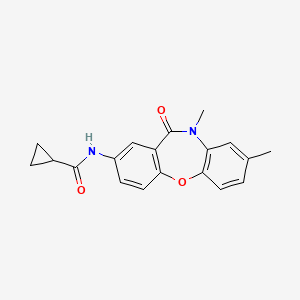 molecular formula C19H18N2O3 B2477075 N-(8,10-dimethyl-11-oxo-10,11-dihydrodibenzo[b,f][1,4]oxazepin-2-yl)cyclopropanecarboxamide CAS No. 921918-94-7
