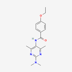 molecular formula C17H22N4O2 B2477078 N-[2-(Dimethylamino)-4,6-dimethylpyrimidin-5-YL]-4-ethoxybenzamide CAS No. 1448125-57-2