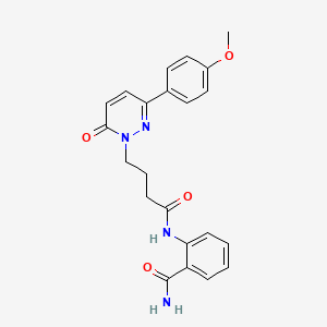 2-(4-(3-(4-methoxyphenyl)-6-oxopyridazin-1(6H)-yl)butanamido)benzamide