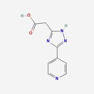 molecular formula C9H8N4O2 B2477124 (3-pyridin-4-yl-1H-1,2,4-triazol-5-yl)acetic acid CAS No. 881939-76-0