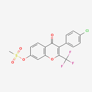 molecular formula C17H10ClF3O5S B2477125 3-(4-chlorophenyl)-4-oxo-2-(trifluoromethyl)-4H-chromen-7-yl methanesulfonate CAS No. 618391-61-0