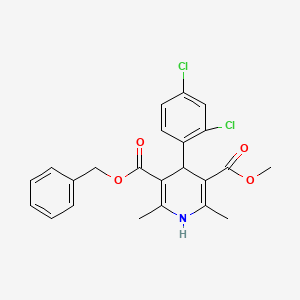 molecular formula C23H21Cl2NO4 B2477134 3-Benzyl 5-methyl 4-(2,4-dichlorophenyl)-2,6-dimethyl-1,4-dihydro-3,5-pyridinedicarboxylate CAS No. 478259-00-6