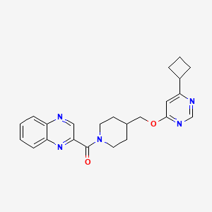 molecular formula C23H25N5O2 B2477137 (4-(((6-环丁基嘧啶-4-基)氧基)甲基)哌啶-1-基)(喹喔啉-2-基)甲酮 CAS No. 2310125-47-2