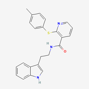 molecular formula C23H21N3OS B2477175 N-[2-(1H-indol-3-yl)ethyl]-2-[(4-methylphenyl)sulfanyl]pyridine-3-carboxamide CAS No. 1119391-57-9