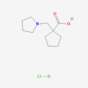 B2477196 1-(Pyrrolidin-1-ylmethyl)cyclopentane-1-carboxylic acid hydrochloride CAS No. 2230799-94-5