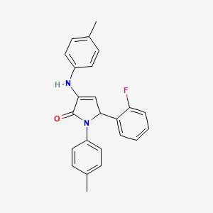 molecular formula C24H21FN2O B2477205 5-(2-fluorophenyl)-1-(4-methylphenyl)-3-[(4-methylphenyl)amino]-1,5-dihydro-2H-pyrrol-2-one CAS No. 330646-67-8