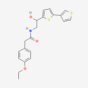 molecular formula C20H21NO3S2 B2477211 N-(2-{[2,3'-bithiophene]-5-yl}-2-hydroxyethyl)-2-(4-ethoxyphenyl)acetamide CAS No. 2320538-46-1