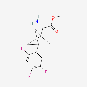molecular formula C14H14F3NO2 B2477224 Methyl 2-amino-2-[3-(2,4,5-trifluorophenyl)-1-bicyclo[1.1.1]pentanyl]acetate CAS No. 2287263-51-6