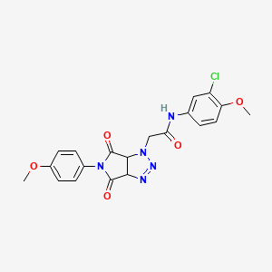 molecular formula C20H18ClN5O5 B2477258 N-(3-chloro-4-methoxyphenyl)-2-[5-(4-methoxyphenyl)-4,6-dioxo-1H,3aH,4H,5H,6H,6aH-pyrrolo[3,4-d][1,2,3]triazol-1-yl]acetamide CAS No. 1052613-81-6