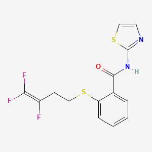 molecular formula C14H11F3N2OS2 B2477271 N-(1,3-thiazol-2-yl)-2-[(3,4,4-trifluoro-3-butenyl)sulfanyl]benzenecarboxamide CAS No. 478067-81-1