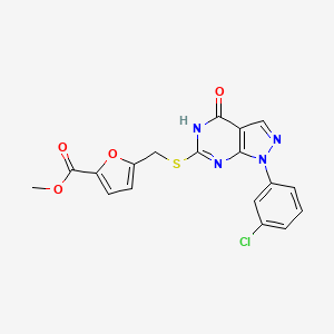 methyl 5-(((1-(3-chlorophenyl)-4-hydroxy-1H-pyrazolo[3,4-d]pyrimidin-6-yl)thio)methyl)furan-2-carboxylate