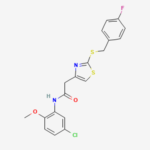 N-(5-chloro-2-methoxyphenyl)-2-(2-((4-fluorobenzyl)thio)thiazol-4-yl)acetamide
