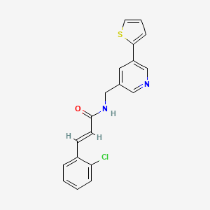 (E)-3-(2-chlorophenyl)-N-((5-(thiophen-2-yl)pyridin-3-yl)methyl)acrylamide