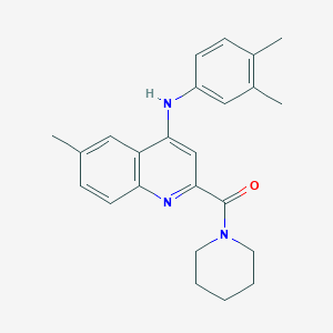 molecular formula C24H27N3O B2477307 N-(3,4-dimethylphenyl)-6-methyl-2-(piperidine-1-carbonyl)quinolin-4-amine CAS No. 1226428-05-2