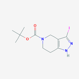 molecular formula C11H16IN3O2 B2477319 tert-butyl 3-iodo-1H,4H,5H,6H,7H-pyrazolo[4,3-c]pyridine-5-carboxylate CAS No. 661487-17-8