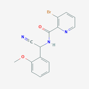 molecular formula C15H12BrN3O2 B2477321 3-Bromo-N-[cyano-(2-methoxyphenyl)methyl]pyridine-2-carboxamide CAS No. 1825568-80-6