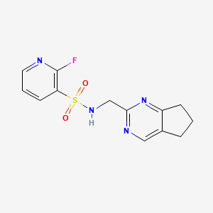 molecular formula C13H13FN4O2S B2477384 N-(6,7-Dihydro-5H-cyclopenta[d]pyrimidin-2-ylmethyl)-2-fluoropyridine-3-sulfonamide CAS No. 2411227-72-8