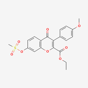 molecular formula C20H18O8S B2477396 ethyl 7-(methanesulfonyloxy)-3-(4-methoxyphenyl)-4-oxo-4H-chromene-2-carboxylate CAS No. 610759-22-3