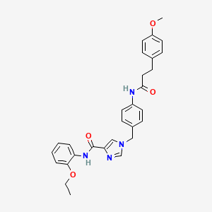 B2477401 N-(2-ethoxyphenyl)-1-(4-(3-(4-methoxyphenyl)propanamido)benzyl)-1H-imidazole-4-carboxamide CAS No. 1251608-47-5