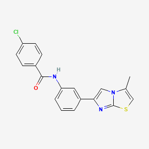 B2477403 4-chloro-N-(3-(3-methylimidazo[2,1-b]thiazol-6-yl)phenyl)benzamide CAS No. 893984-13-9
