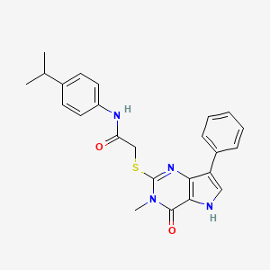molecular formula C24H24N4O2S B2477432 N-(4-isopropylphenyl)-2-((3-methyl-4-oxo-7-phenyl-4,5-dihydro-3H-pyrrolo[3,2-d]pyrimidin-2-yl)thio)acetamide CAS No. 1260633-06-4
