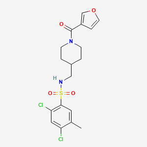 2,4-dichloro-N-((1-(furan-3-carbonyl)piperidin-4-yl)methyl)-5-methylbenzenesulfonamide
