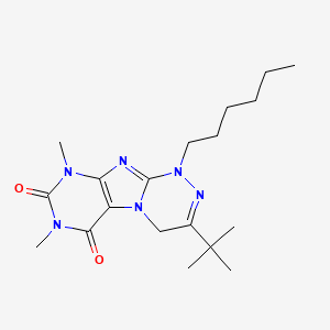 3-Tert-butyl-1-hexyl-7,9-dimethyl-4H-purino[8,7-c][1,2,4]triazine-6,8-dione