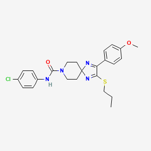 N-(4-chlorophenyl)-2-(4-methoxyphenyl)-3-(propylthio)-1,4,8-triazaspiro[4.5]deca-1,3-diene-8-carboxamide