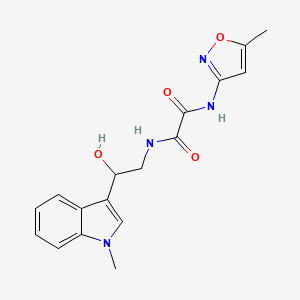 molecular formula C17H18N4O4 B2477494 N-[2-hydroxy-2-(1-methyl-1H-indol-3-yl)ethyl]-N'-(5-methyl-1,2-oxazol-3-yl)ethanediamide CAS No. 1448026-97-8