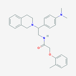 molecular formula C28H33N3O2 B2477521 N-{2-[4-(dimethylamino)phenyl]-2-(1,2,3,4-tetrahydroisoquinolin-2-yl)ethyl}-2-(2-methylphenoxy)acetamide CAS No. 946365-97-5