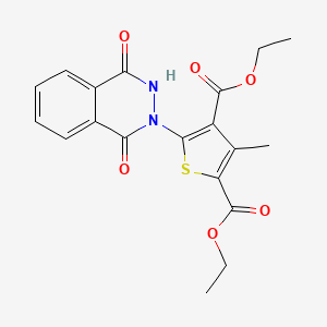 molecular formula C19H18N2O6S B2477527 diethyl 5-(1,4-dioxo-3,4-dihydrophthalazin-2(1H)-yl)-3-methylthiophene-2,4-dicarboxylate CAS No. 305852-61-3