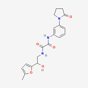 molecular formula C19H21N3O5 B2477534 N-[2-hydroxy-2-(5-methylfuran-2-yl)ethyl]-N'-[3-(2-oxopyrrolidin-1-yl)phenyl]ethanediamide CAS No. 1251565-02-2