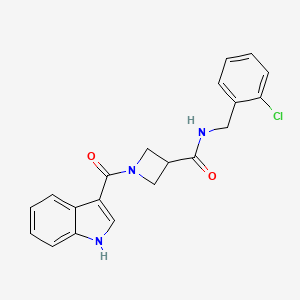 molecular formula C20H18ClN3O2 B2477557 N-[(2-chlorophenyl)methyl]-1-(1H-indole-3-carbonyl)azetidine-3-carboxamide CAS No. 1396806-37-3
