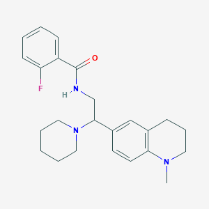2-fluoro-N-(2-(1-methyl-1,2,3,4-tetrahydroquinolin-6-yl)-2-(piperidin-1-yl)ethyl)benzamide