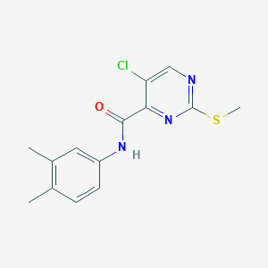 5-chloro-N-(3,4-dimethylphenyl)-2-(methylthio)pyrimidine-4-carboxamide