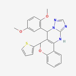 7-(2,5-dimethoxyphenyl)-6-(thiophen-2-yl)-7,12-dihydro-6H-chromeno[4,3-d][1,2,4]triazolo[1,5-a]pyrimidine