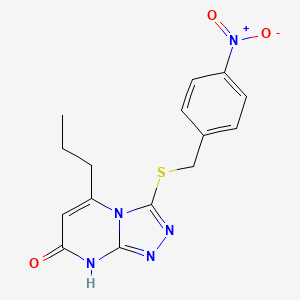 3-((4-nitrobenzyl)thio)-5-propyl-[1,2,4]triazolo[4,3-a]pyrimidin-7(8H)-one