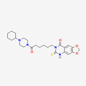 7-[6-(4-cyclohexylpiperazin-1-yl)-6-oxohexyl]-6-thioxo-6,7-dihydro[1,3]dioxolo[4,5-g]quinazolin-8(5H)-one