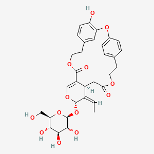 (15S,16Z,17S)-16-ethylidene-4-hydroxy-15-[(2S,3R,4S,5S,6R)-3,4,5-trihydroxy-6-(hydroxymethyl)oxan-2-yl]oxy-2,10,14,20-tetraoxatetracyclo[21.2.2.13,7.012,17]octacosa-1(25),3,5,7(28),12,23,26-heptaene-11,19-dione